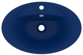 Lavatório luxuoso oval 58,5x39 cm cerâmica azul-escuro mate