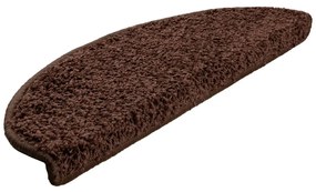 Tapetes de escada 15 pcs 65x21x4 cm castanho
