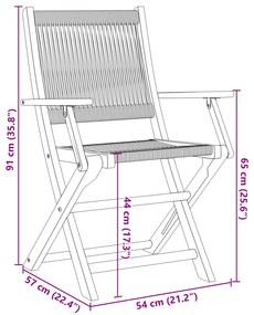 Cadeiras de jardim 2 pcs acácia maciça e polipropileno cinzento