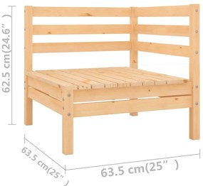 6 pcs conjunto lounge de jardim pinho maciço