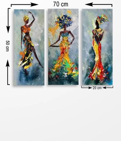Pintura Decorativa em MDF MDF0035 – Multicolor – 20 x 50 cm (3 Peças)