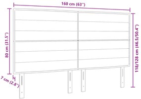 Cabeceira Design de Linhas Preto 160 cm Tecido