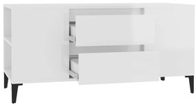 Móvel p/ TV 102x44,5x50 cm derivados madeira branco brilhante