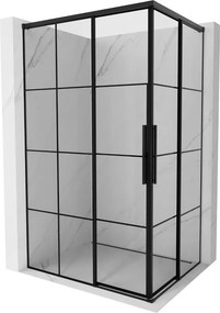 Mexen Rox Duo cabine de duche deslizante 120 x 80 cm, grelha preta, preta - 8C2D-120-080-70-77