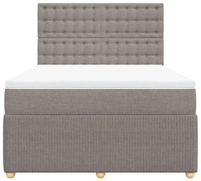 Cama com molas/colchão 140x200 cm tecido castanho-acinzentado