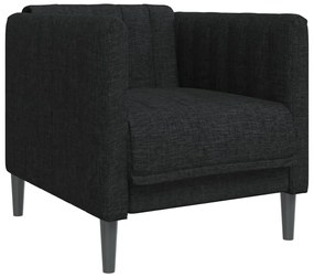 3 pcs conjunto de sofás tecido preto