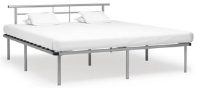 Estrutura de cama metal 200x200 cm cinzento