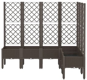 Vaso/floreira de jardim c/ treliça 160x120x142 cm PP castanho