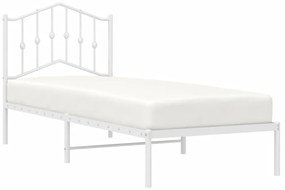 Estrutura de cama com cabeceira 90x200 cm metal branco