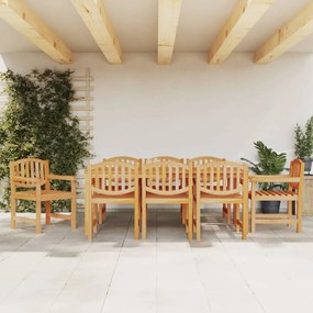 9 pcs conjunto de jantar para jardim madeira de teca maciça