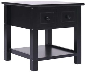 Mesa de apoio 40x40x40 cm madeira de paulownia preto