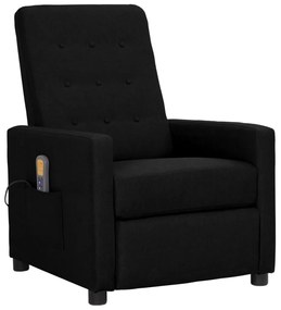 vidaXL Poltrona de massagens tecido preto