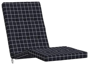 Almofadões p/ cadeira terraço 2 pcs tecido oxford xadrez preto