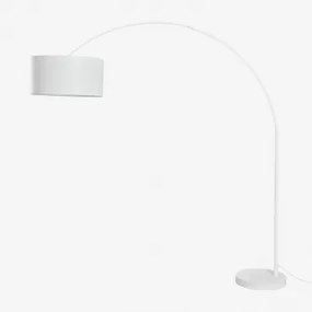 Candeeiro De Pé Em Linho E Ferro Vonera Gardénia Branco - Sklum