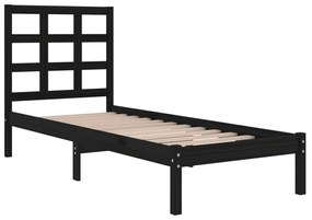 Estrutura cama pequena solteiro 75x190 cm madeira maciça preto