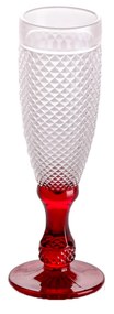 Copo Champanhe com Pé Vermelho 18cl 6X20cm