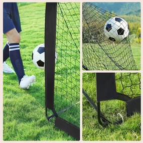 Conjunto de 2 balizas de futebol pop-up 120 x 91 x 91 cm preto
