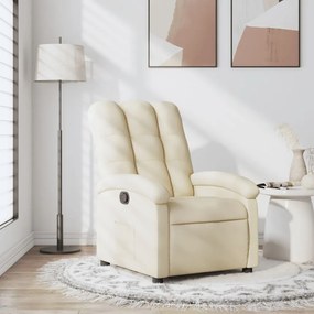 vidaXL Poltrona reclinável tecido cor creme