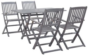 vidaXL 5 pcs conjunto de jantar jardim madeira acácia maciça cinzento