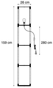 LED Candeeiro de pé inteligente preto c/ Wifi A60 - Stojan Moderno