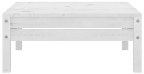 7 pcs conjunto lounge de jardim pinho maciço branco