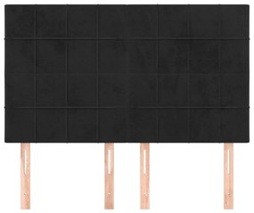 Cabeceira de cama 4 pcs veludo 72x5x78/88 cm preto