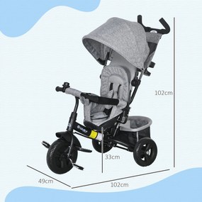 HOMCOM Triciclo para Bebés 2 em 1 Triciclo Evolutivo para Crianças de