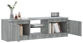 Móvel de TV com luzes LED 120x30x35,5 cm cinzento sonoma