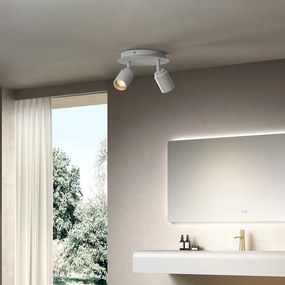 Foco de casa de banho moderno branco 2 luzes IP44 - Ducha