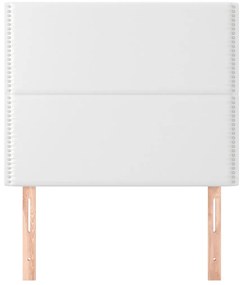 Cabeceira de cama 2 pcs couro artificial 100x5x78/88 cm branco