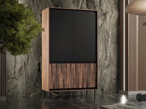 Roupeiro Catorle 104, Preto, Nogueira, 179x102x55cm, 71.4 kg, Portas para roupeiro: Com dobradiças