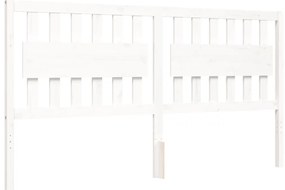 Estrutura cama Super King Size c/ cabeceira madeira branco