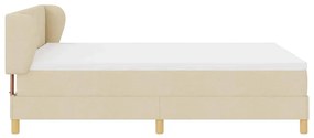 Cama Box Spring vidaXL com Colchão em Creme, 140x200 cm de Tecido