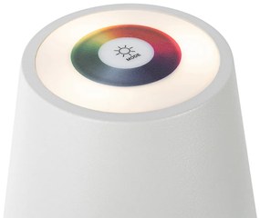 LED Conjunto de 2 candeeiros de mesa branco com dimmer e recarregável RGBW - Murdock Moderno