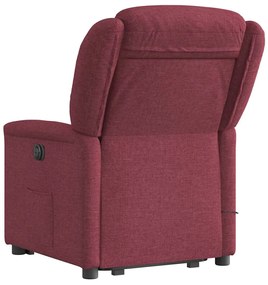 Poltrona elevatória de massagens elétrica tecido vermelho tinto