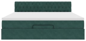 Estrutura de cama otomana com colchão 180x200 cm verde escuro