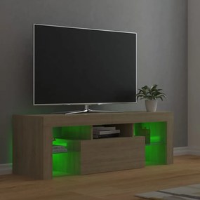 Móvel de TV com luzes LED 120x35x40 cm carvalho sonoma