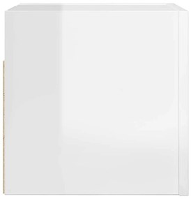 Armário de parede para TV 30,5x30x30 cm branco brilhante