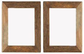 vidaXL Molduras 2 pcs 34x40 cm madeira recuperada maciça e vidro