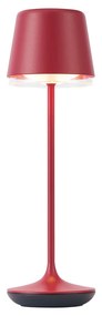 Candeeiro de mesa vermelho com LED IP65 recarregável com estação de carregamento - Treble Moderno