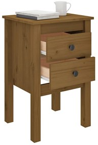Mesa de cabeceira 40x35x61,5 cm pinho maciço castanho mel
