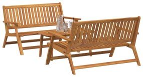 Cadeiras de Jardim com Mesa 3 pcs de Madeira Maciça de Acácia
