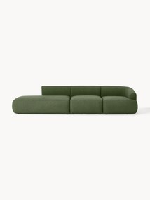 Módulo com chaise longue em bouclé Sofia (2 lugares)