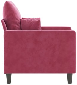 Poltrona 60 cm veludo vermelho-tinto