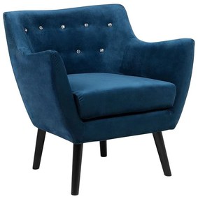 Poltrona em veludo azul marinho DRAMMEN Beliani