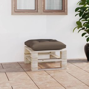 Otomano paletes p/ jardim c/ almofadão cinza-acastanhado pinho