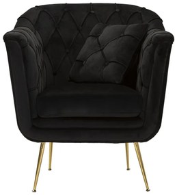 POLTRONA BUDAPEST COM ALMOFADA CM 88X83X91 PRETA