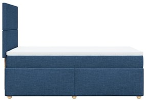 Cama com molas/colchão 90x200 cm tecido azul