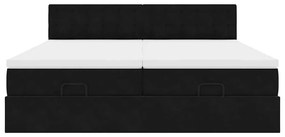 Estrutura de cama otomana com colchões 160x200 cm veludo preto