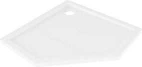 Mexen Flow base de duche pentagonal slim 80 x 80 cm, branco brilho - 46P108080
